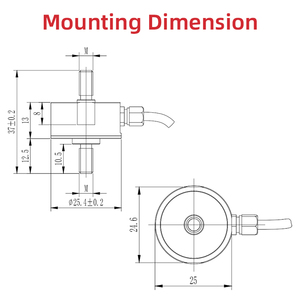 दाहिने कारखाने का सीधा t303 ip 66 लोड सेल 50 किलोग्राम संपीड़न तनाव सेल बल सेंसर - Product Image 2