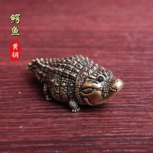 1 Buah Dekorasi Retro Lucu Buatan Tangan Buaya Kuningan Dekorasi Meja Kantor Rumah Hiasan Kerajinan Tangan Hewan Peliharaan Teh - Product Image 3