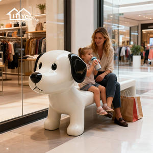 Banco de Fibra de Vidrio con Diseño de Cachorro de Dibujos Animados, Silla de Espera Adecuada <span class=keywords><strong>para</strong></span> Áreas de Descanso de Centros Comerciales, <span class=keywords><strong>Parques</strong></span> Infantiles Familiares y <span class=keywords><strong>Parques</strong></span> de Atracciones - Product Image 5