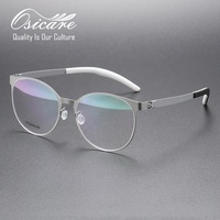 Lunettes de luxe de marque de sport, lunettes de vue pour miopie, lunettes de créateur sans vis, montures de lunettes rétro pour hommes en titane pur