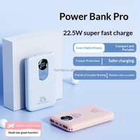 Power Bank Mini Portabel Gaya Baru 20000 MAh PD 22.5W Pengisian Cepat Dual USB Type-C Output Layar Digital Charger Portabel