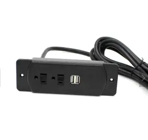 Abd akıllı soket masaüstü uzatma prizi kablosu çift güç çıkışı için USB portları ile mobilya fabrikasından doğrudan satış