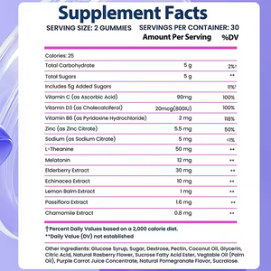 Suplemento vegano de Salud de gomitas de melatonina para adolescentes y adultos, vitaminas OEM de etiqueta privada para dormir - Product Image 3