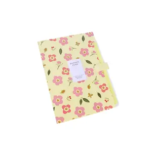 Wholesale Document Organizer Fragmented Flowers Plastic PP Folders Portable A4 Paper Expanding File Folder