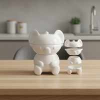 Service de vaisselle en mélamine HCMA, compatible lave-vaisselle, motifs 3D de dessins animés, assiettes et bols pour restaurants, hôtels, traiteurs et cantines