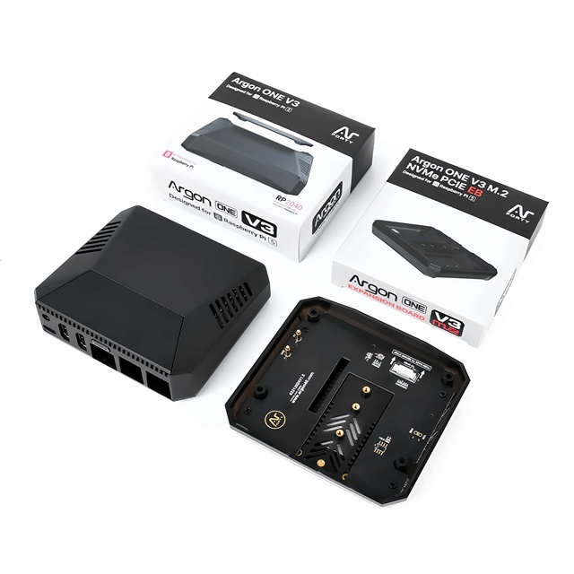 Argon ONE V3/V3 M.2 Aluminum Alloy Case with PWM Fan for Raspberry Pi 5, Support M.2 NVMe SSD PCIe Boot