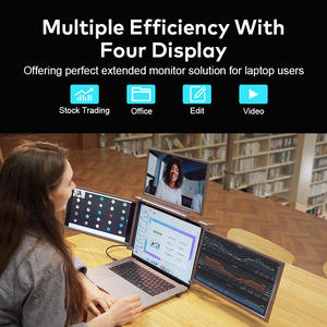 3 ekranlı dizüstü bilgisayar için taşınabilir monitör 14 inç üçlü laptop monitörü - Product Image 3