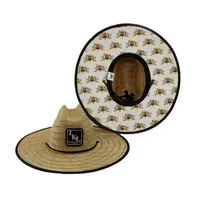 Cappelli da spiaggia all'ingrosso per le donne sum cappello da bagnino di paglia berretto estivo a tesa larga erba naturale