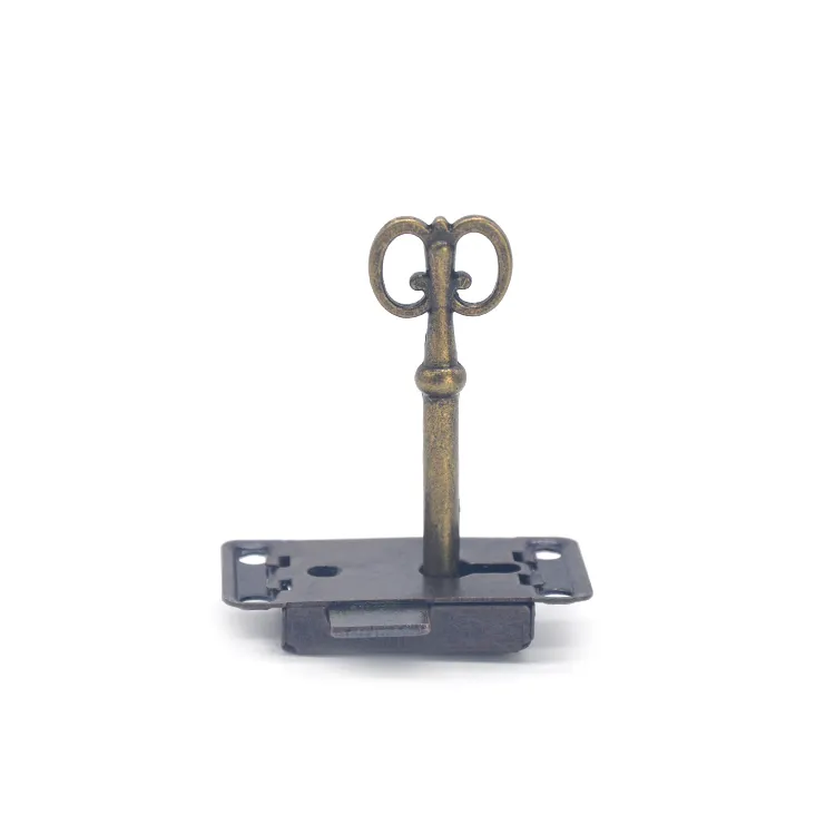 Cerradura de mano antigua para muebles, candado de bronce antiguo para puerta de interior, CS-L001-Y