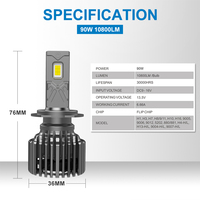 Faros LED NAOEVO NG 180W 21600lm Súper Brillantes para Coche H4 Luces LED para Auto H11 Focos 9005 Faro H7 LED H4