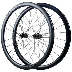 Juego de Ruedas de Carbono para Bicicleta de Carretera 700c Freno de Disco Center Lock QR Eje Pasante 15 12mm Clincher Carbono Tubeless HG MS XDR 12 Velocidades - Product Image 3