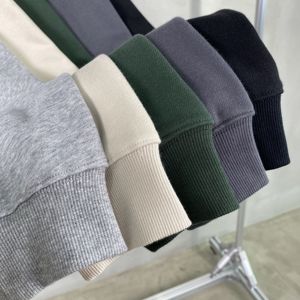 Felpa Oversize Personalizzata in Spugna Francese Pesante 100% Cotone con Collo a Revers e Maniche Lunghe per Uomo - Product Image 4