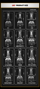 Faro LED 200W 90.000LM UG7 H1 H4 H7 H11 Bianco 3000k 4300k 6000k Flash H7 H11 9005 9006 9012 H4 Lampadina Auto LED - Product Image 6