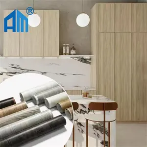 Wood Grain PVC Furniture Decor Film Thickness 0.3 mm For Wardrobe PVC Wrapping Film PVC Film Wood Decoration