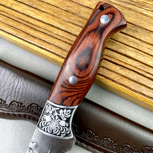 มีดใบตายเหล็กกล้าไร้สนิมด้ามไม้ทำมือ คมสำหรับใช้ในบ้าน ใช้เอาตัวรอดกลางแจ้ง หั่นกระดูก หั่นเนื้อ หั่นผลไม้ - Product Image 5