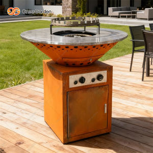Barbecue à bois en acier Corten, robuste, certifié CE, avec allumage automatique, idéal pour le camping et le jardin – Vente directe usine - Product Image 6