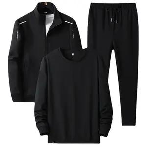 Men's Three-piece Sports Suit Men's Casual Hoodie Coats Sweatpants Adults For Men Autumn Men's Sportswear Accept Custom Logo