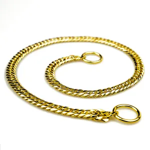 Hochleistungs-Edelstahl-Hunde halsband Ketten halsband Cuban Link Hunde halsband Gold/Silber für Hund