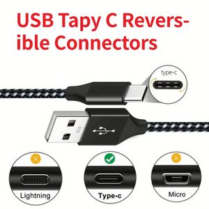 สายชาร์จโทรศัพท์มือถือ USB to Type C 2M 6FT 480Mbps สายเคเบิลข้อมูลแบบกำหนดเอง - Product Image 4