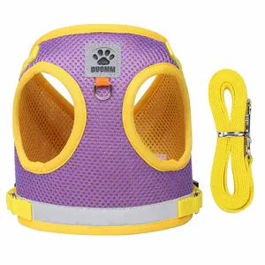 Designer Custom Fashion Color Blocking design Breathable Reflective Logo Adjustable Pet Dog Harness For Dog