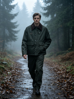Veste de travail pour homme en sergé épais 400 g/m², coupe ample vintage, coupe-vent, manteau d'automne, logo personnalisé OEM ODM, polyester/coton, fermeture éclair
