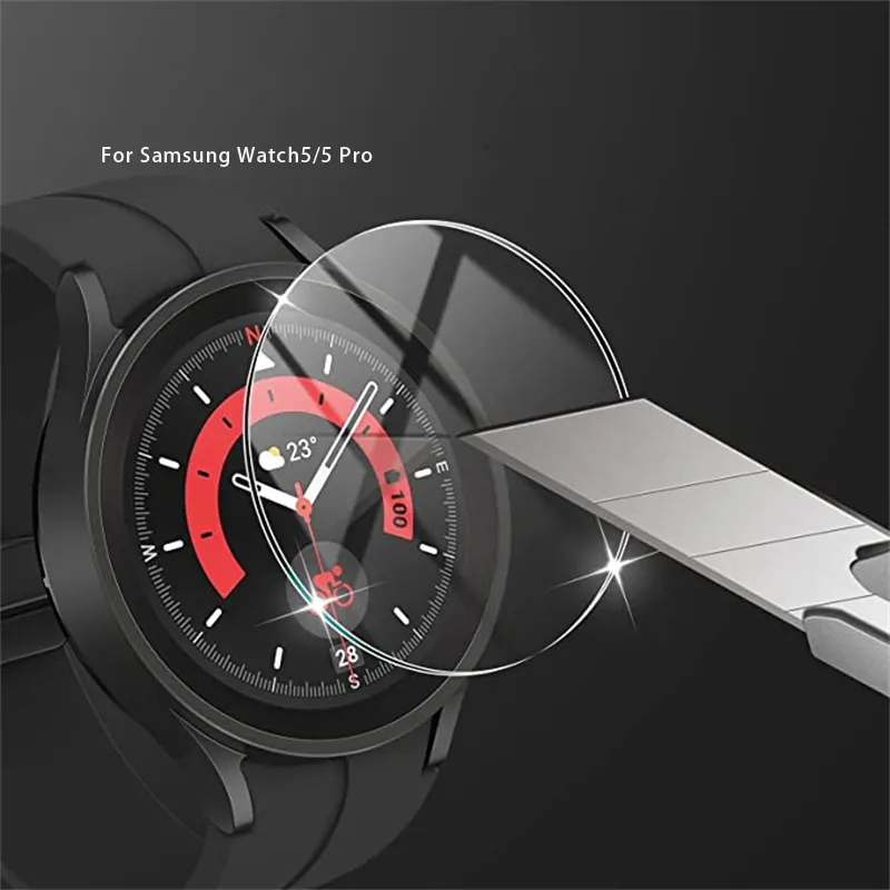 Protector de pantalla para Samsung Galaxy Watch 5, película de vidrio templado antiarañazos para Samsung Galaxy Watch 5, 40mm, 44mm, 45mm