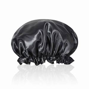Bonnet de Douche en Satin Personnalisable avec Logo, Couleur Unie, Réutilisable pour Femmes, Double Couche, Imperméable - Product Image 2