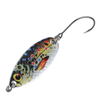 Leurre de pêche micro-cuillère en métal chromé 3D imprimé sur mesure Raylor, 2g, 3g, 5g, pour truite, avec hameçon, échantillon gratuit, pas cher