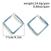 Boucles d'oreilles créoles carrées pour femmes en alliage de zinc électroplaqué, style géométrique classique, tendance de l'individualité, pour usage quotidien, cadeau de mariage