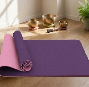 Esterilla de Yoga Ligera y Portátil de Espuma TPE de 10 mm, Antideslizante, Texturizada, Gruesa, Flexible, Acolchada, para Ejercicios de Fitness - Product Image 6