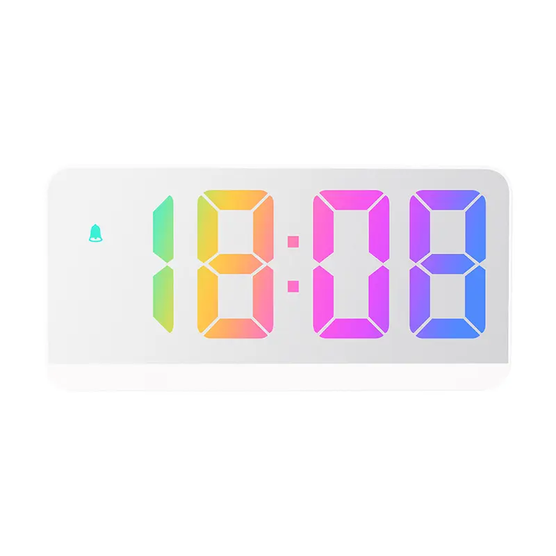 Mirror alarm clock LED Desk Alarm Clock LED Big screen colorful