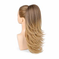 Extensions de cheveux en fibre haute température de 20 pouces, bouclées, avec cordon de serrage, postiche à clipser, pour femmes noires, I-Tip, vente en gros
