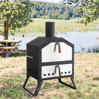 Al Aire Libre de acero inoxidable de leña hoguera tostadoras de carbón hornos de Pizza barbacoa parrillas comida de negocios hierro comercial horno al aire libre