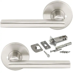 Best Sale Modern Privacy Heavy Duty Smooth <strong>Lever</strong> <strong>Handle</strong> Silver Door <strong>Handles</strong> for Hotel Apartment Flat - Product Image 6