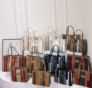 Nouveau sac à main pour femmes tendance, toile, couleur unie, haut de gamme, décontracté, sac à main, grande capacité, sac bandoulière, sac fourre-tout - Product Image 1