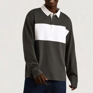 Camisetas Polo de Algodón de Alta Calidad Personalizadas para Hombre, Camiseta de Rugby Holgada a Rayas, Camiseta de Manga Larga para Hombre - Product Image 3