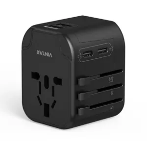 Universal Travel Adapter VINTAR International Plug Adapter With 2 USB C And 2 USB Ports Travel Essentials Power Adapter