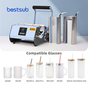 <span class=keywords><strong>BestSub</strong></span> 30oz 20oz 13oz 18oz 2 en 1 Transfert Sublimation Tasse à café en verre droite et fine Machine à presser à chaud - Product Image 3
