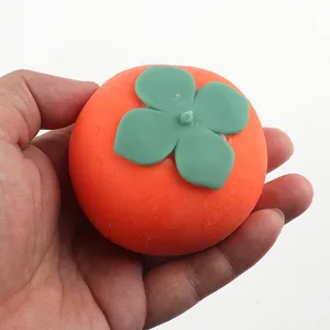 Super Rekbare 3D Simulatie Fruit En Veggie Squeeze Speelgoed Squishy Persimmon Speelgoed Voor Jongens Meisjes Kinderen Volwassenen