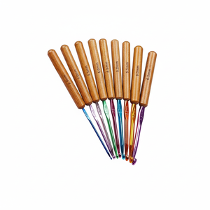 12 pièces bambou poignée Crochet crochet tricot artisanat aiguille à tricoter fil de tissage 3-10mm pull outils de tricot circulaire Crochet - Product Image 1