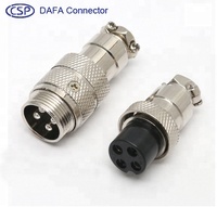 Câble électrique automobile circulaire M12 connecteur 4 broches adaptateur en alliage de Zinc mâle à femelle nickelage GX12 thermo plastique