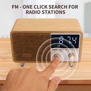 Haut-parleur Bluetooth rétro en promotion, <span class=keywords><strong>radio</strong></span> FM, boîtier en bois, appareil audio sans fil, décoration d'intérieur - Product Image 5