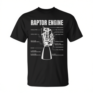 Camiseta con diagrama del motor Raptor para entusiastas del espacio y científicos de la exploración espacial - Product Image 2