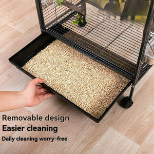 Modern lüks büyük ferforje kuş kafesi standı için zarif tasarım viktorya tarzı antika bitirmek papağan amerika papağanı Cockatoo dekor - Product Image 5