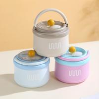 CuteLunch Box Boîte à bento en plastique micro-ondable avec poignée et cuillère sans BPA