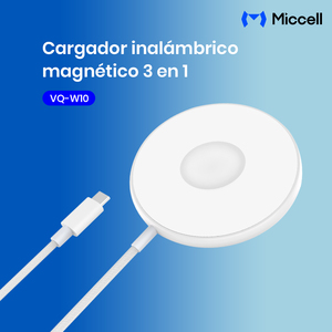 Cargador Inalámbrico Magnético Miccell <span class=keywords><strong>3</strong></span> en 1 de 15 W con Carga Rápida para Teléfono Móvil, Auriculares y Reloj Inteligente - Product Image 3