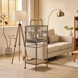 <span class=keywords><strong>Cage</strong></span> à oiseaux en métal durable de grande capacité, exportée d'usine, avec plateau en plastique, emballée pour l'élevage de perruches et de perroquets, utilisation en villa - Product Image 3
