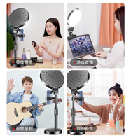 Lampe Annulaire LED pour Selfie de 6 Pouces avec Trépied, Éclairage de Maquillage et Panneau Lumineux de Photographie