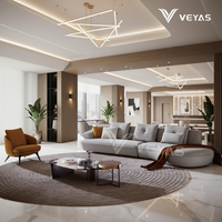 2026 Lüks Peluş Şönil Kumaşlı Yatarlı Çevre Dostu Modüler Kanepe Özel Tasarım Modern Üç Kişilik Oval Şekilli Sünger Otel