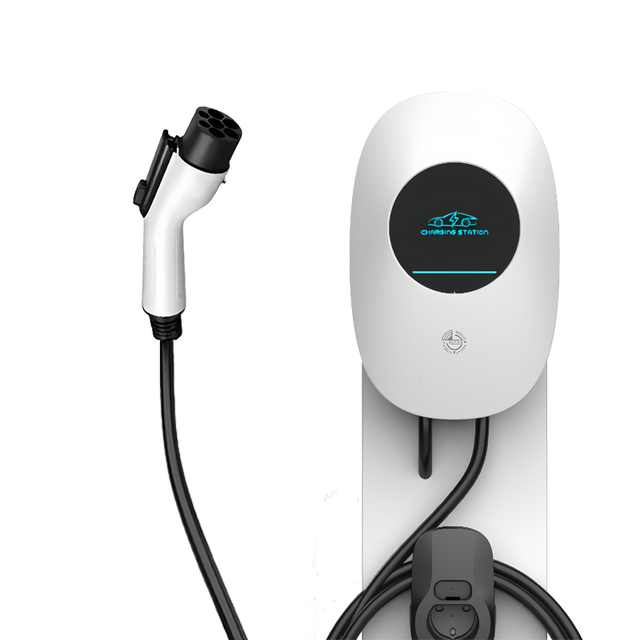 EV Wall-Mounted RFID NFC Display Car Charger Bluetooth/WiFi Enabled 7KW/11KW/22KW AC for Residential & Commercial Home Use